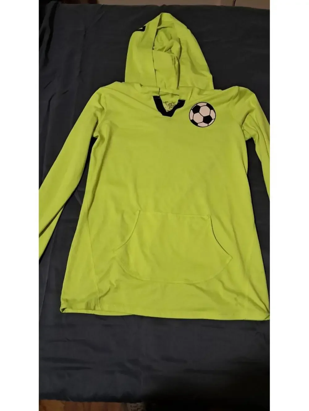 Justice Girl Size 12 Nean‎ Long Sleeve Soccer- Hooded